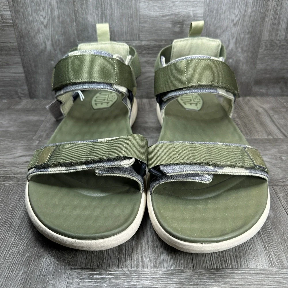 Hey Dude Carson Sandal Mens 13 Green Camo Sport Mode Lightweight Casual NEW